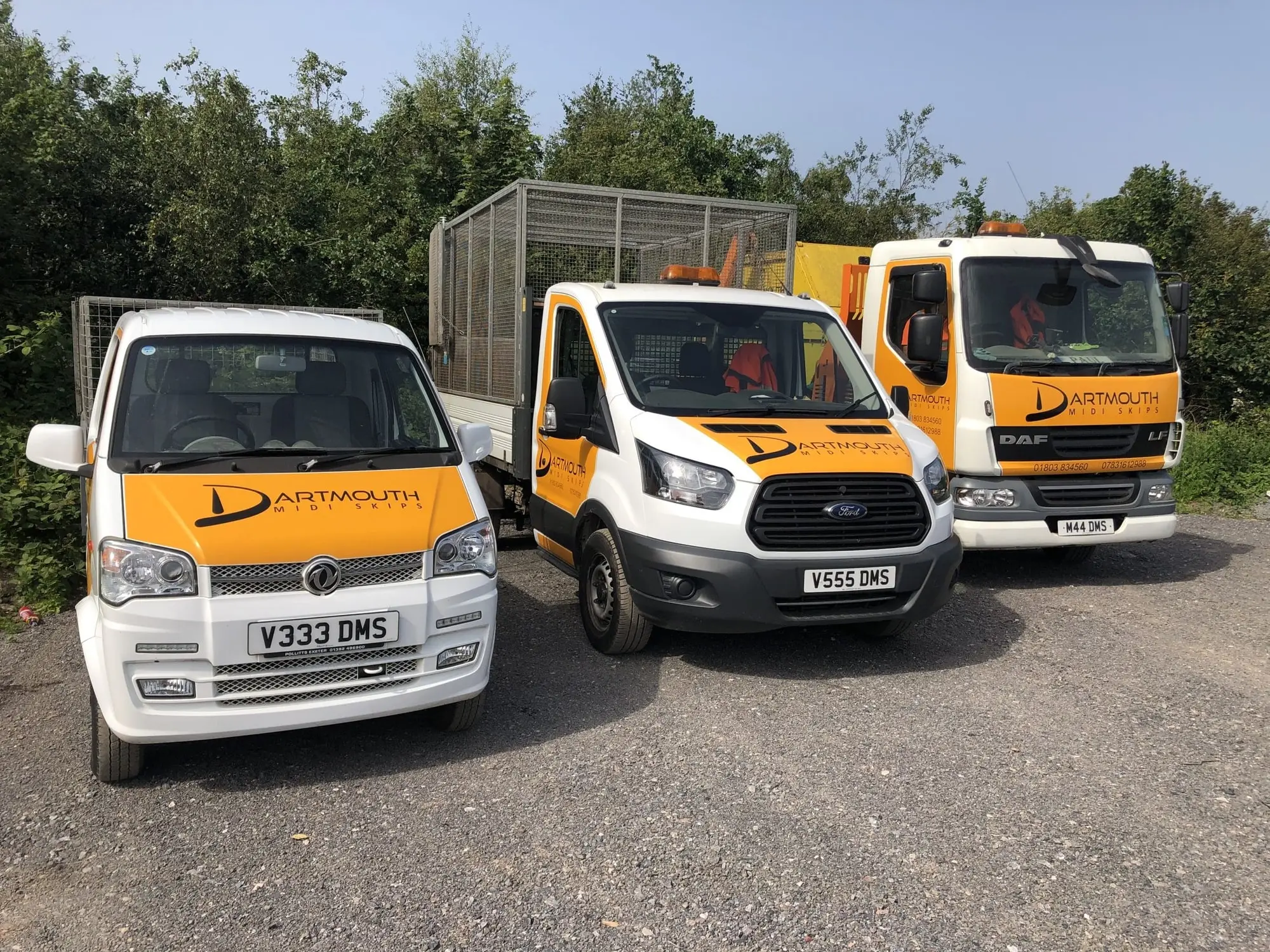 Dartmouth Midi Skips caged vans used for rubbish collections Dartmouth